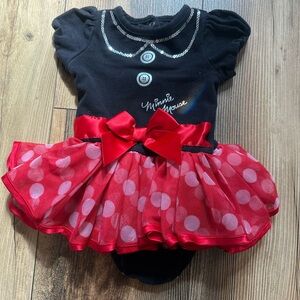 Minnie Mouse Black and Red Tutu Dress Bodysuit 0-3Months